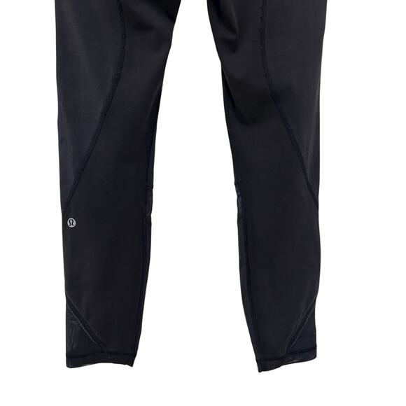 Lululemon Black Mesh Detail Leggings Sz 6 - Picture 8 of 8